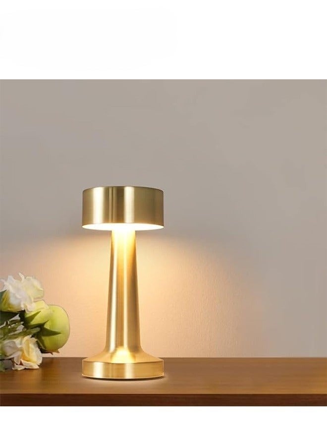 مصباح LED مكتبي ذهبي، مصباح مكتب محمول ، مصباح ليلي لجانب السرير، مصباح طاولة صغير لغرفة النوم والاماكن الخارجية (ذهبي) - Image 5